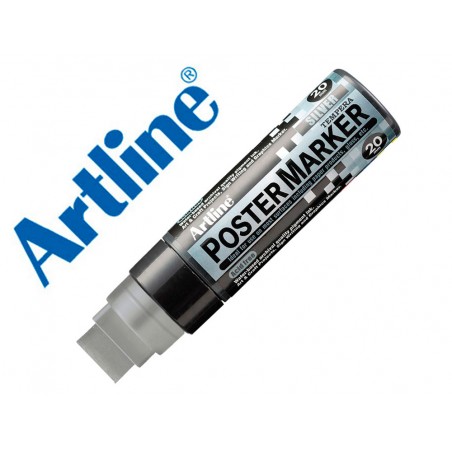 Rotulador artline poster marker epp 20 punta rectangular 20 mm color plata