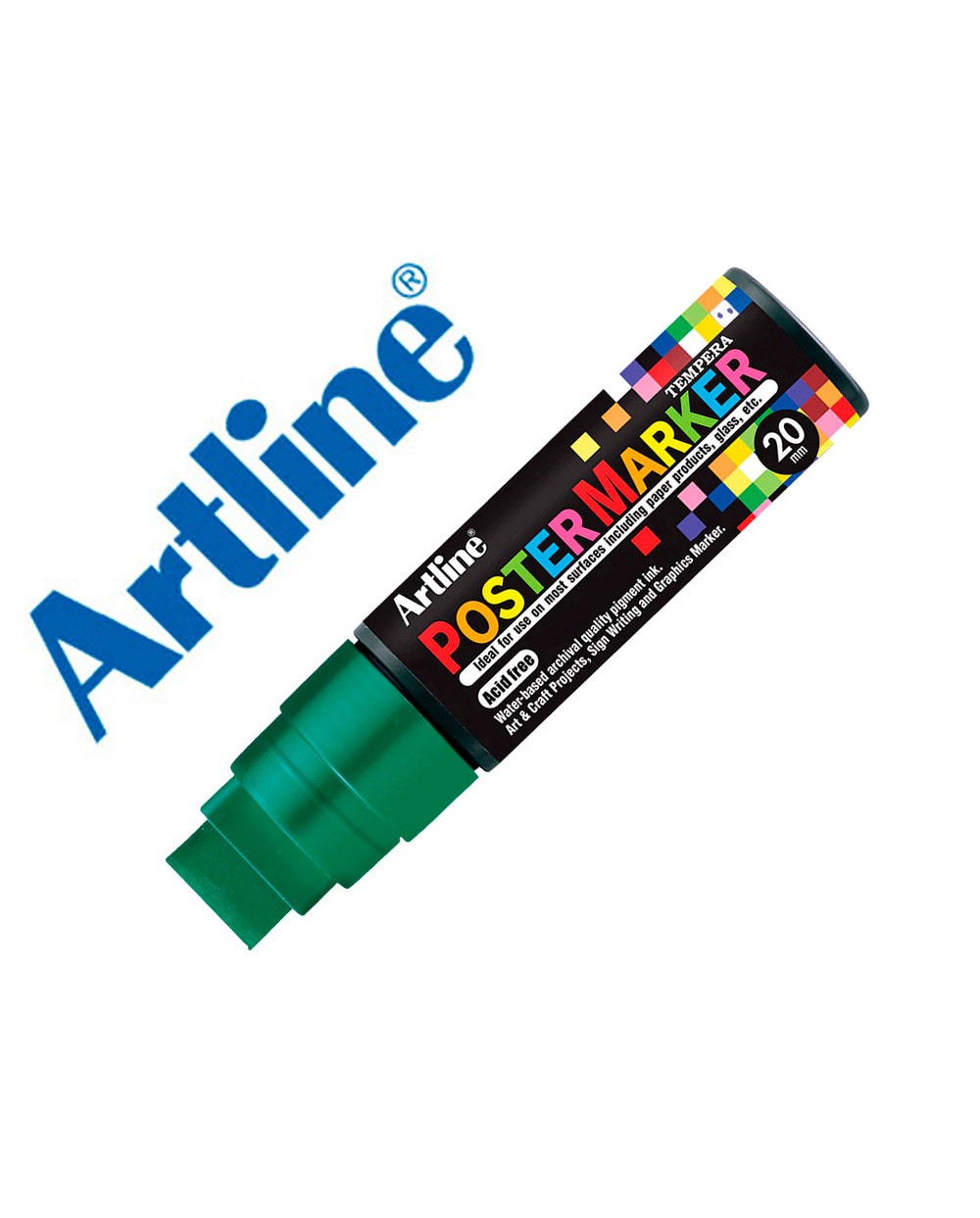 Rotulador artline poster marker epp 20 punta rectangular 20 mm color verde