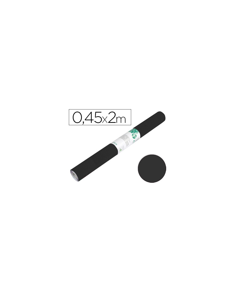 Rollo adhesivo liderpapel unicolor negro mate rollo de 045 x 2 mt