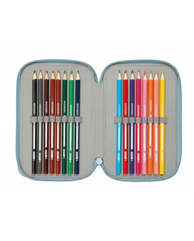 Plumier escolar safta triple 37 piezas wicked 195x125x55 mm
