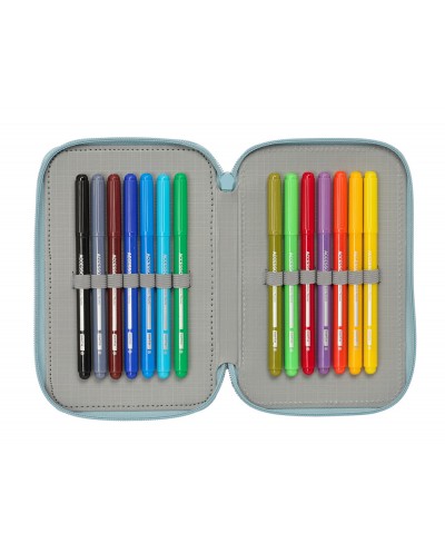 Plumier escolar safta triple 37 piezas wicked 195x125x55 mm