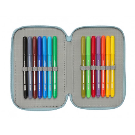 Plumier escolar safta triple 37 piezas wicked 195x125x55 mm