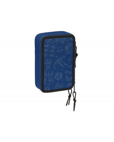 Plumier escolar safta triple 37 piezas como entrenar a tu dragon 195x125x55 mm