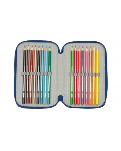 Plumier escolar safta triple 37 piezas como entrenar a tu dragon 195x125x55 mm