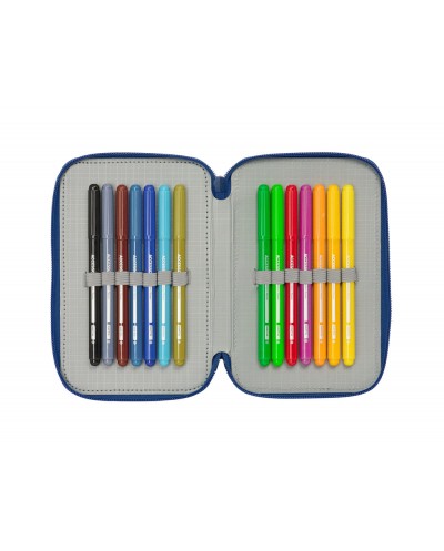 Plumier escolar safta triple 37 piezas como entrenar a tu dragon 195x125x55 mm