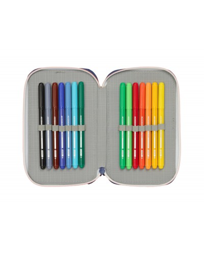 Plumier escolar safta doble pequeno 29 piezas fc barcelona 2ª equipacion 25 26 195x125x40 mm