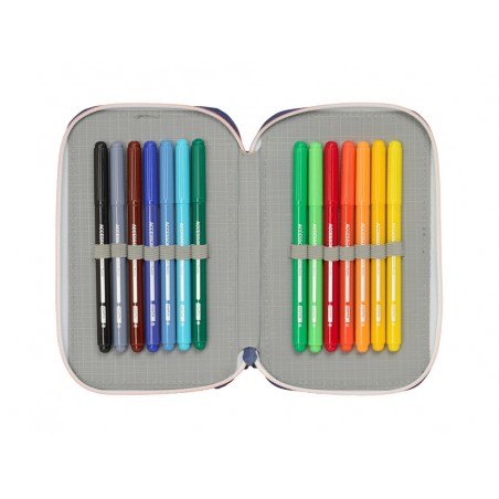 Plumier escolar safta doble pequeno 29 piezas fc barcelona 2ª equipacion 25 26 195x125x40 mm