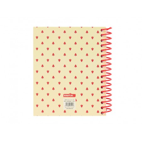 Cuaderno espiral safta a6 120h 60 gr microperforado cuadro 5 mm tapa forrada complementos safta