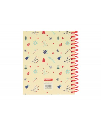 Cuaderno espiral safta a6 120h 60 gr microperforado cuadro 5 mm tapa forrada complementos safta