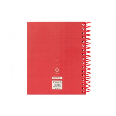Cuaderno espiral safta a6 120h 60 gr microperforado cuadro 5 mm tapa forrada complementos safta