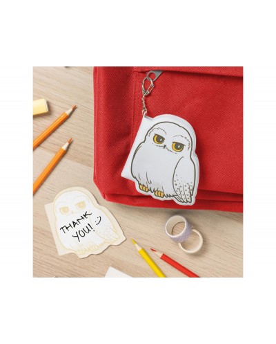Bloc de notas mini esponjoso harry potter con llavero hedwig