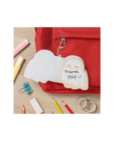 Bloc de notas mini esponjoso harry potter con llavero hedwig