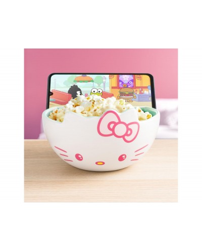 Cuenco con soporte para movil hello kitty para snack