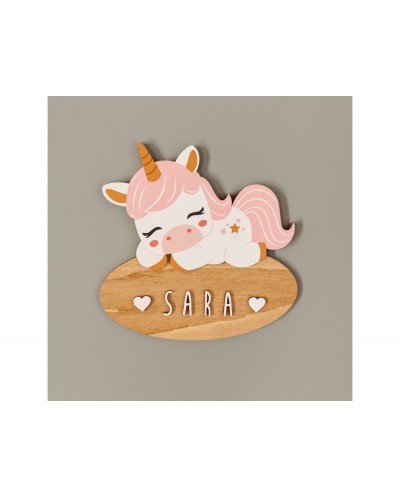 Placa de pared vintiun personalizable unicorn