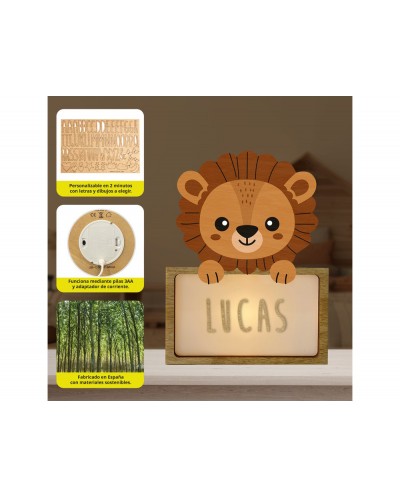 Lampara vintiun personalizable little lion