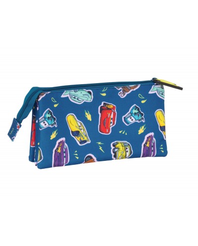 Bolso escolar portatodo safta triple cars racing 120x220x30 mm