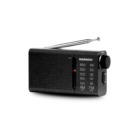Radio portatil daewoo am fm antena telescopica auriculares incluidos jack 35 mm color negro