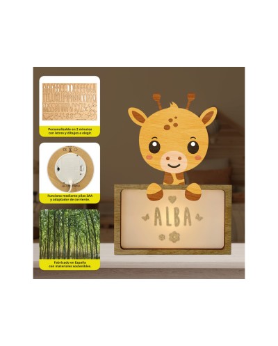 Lampara vintiun personalizable little giraffe