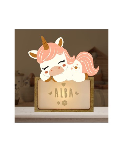 Lampara vintiun personalizable little sleeping unicorn