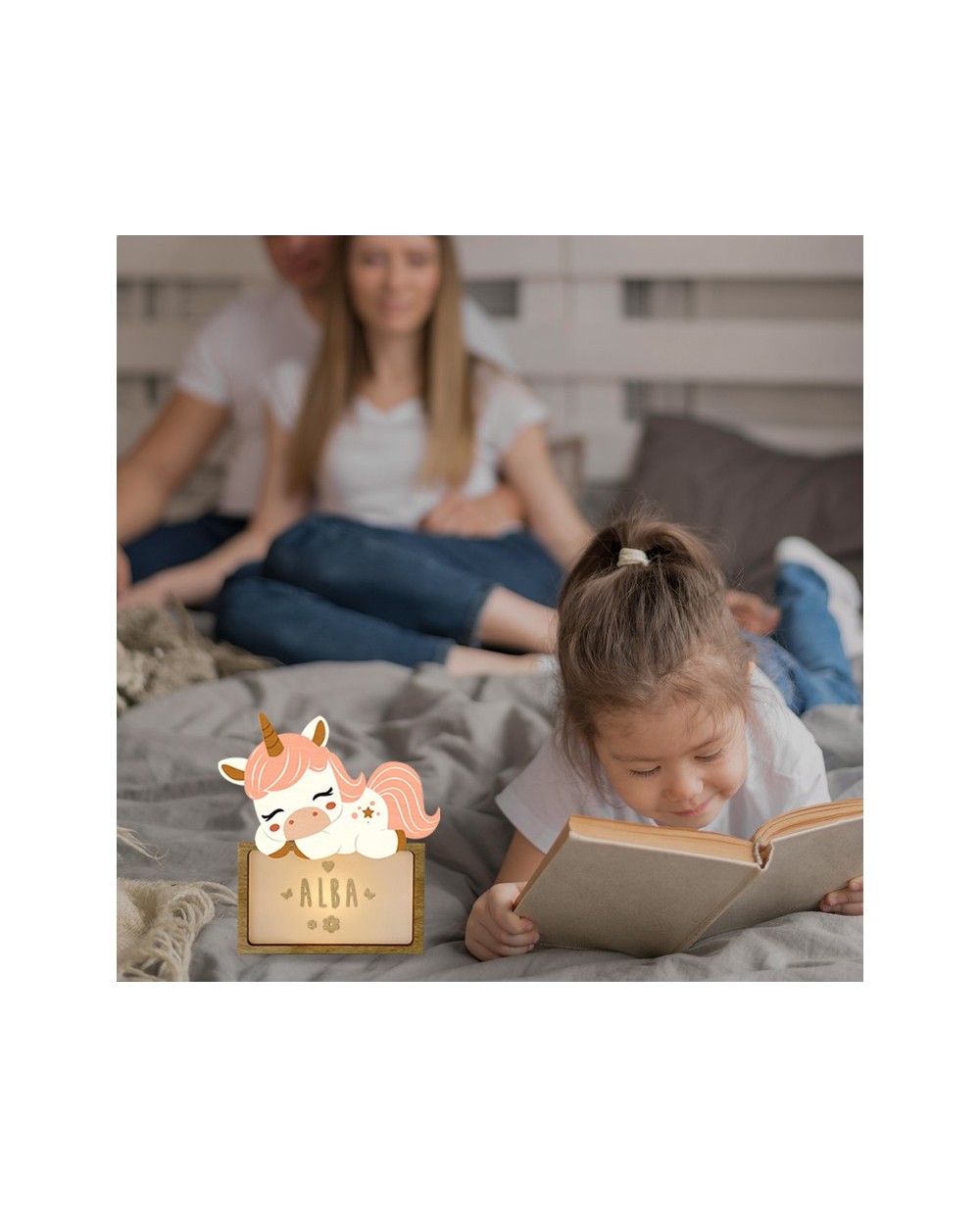 Lampara vintiun personalizable little sleeping unicorn