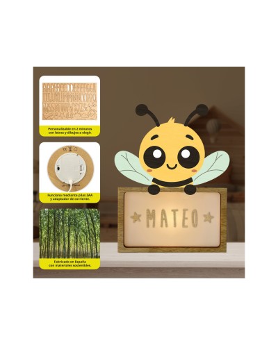 Lampara vintiun personalizable little bee