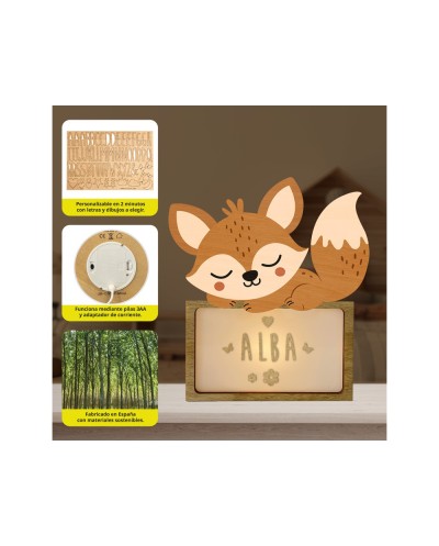 Lampara vintiun personalizable little fox