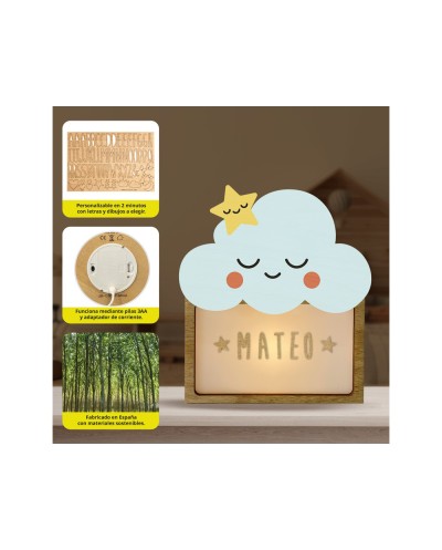 Lampara vintiun personalizable little cloud