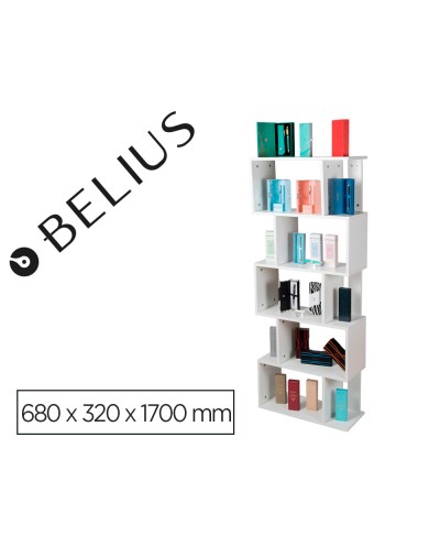 Lote belius expositor diseno blanco 5 estantes 50 piezas 680x320x170 mm