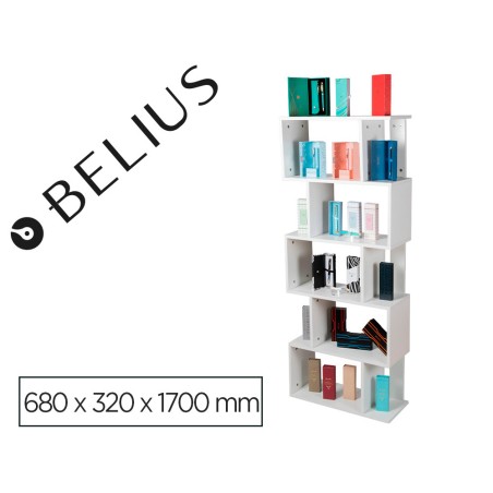 Lote belius expositor diseno blanco 5 estantes 50 piezas 680x320x170 mm