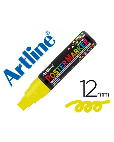 Rotulador artline poster marker epp 12 punta rectangular 12 mm color amarillo fluor