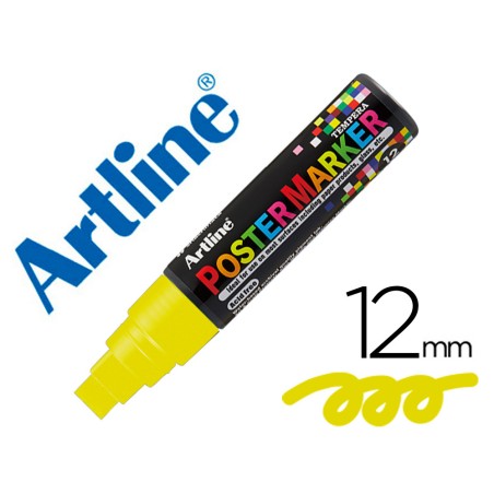 Rotulador artline poster marker epp 12 punta rectangular 12 mm color amarillo fluor