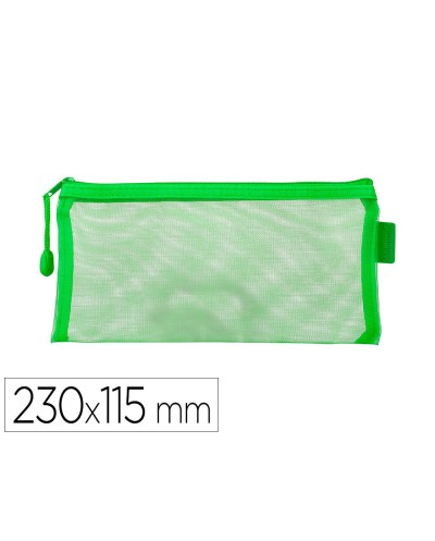 Bolsa zipper bag liderpapel poliester transpirable multiusos ticket 230x115 mm verde pastel