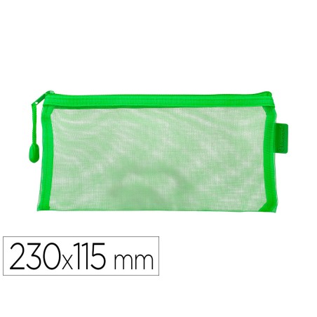 Bolsa zipper bag liderpapel poliester transpirable multiusos ticket 230x115 mm verde pastel