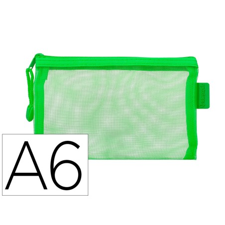 Bolsa zipper bag liderpapel poliester transpirable multiusos din a6 verde pastel