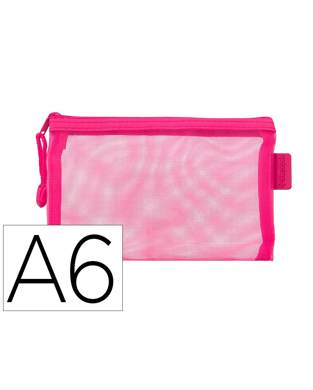 Bolsa zipper bag liderpapel poliester transpirable multiusos din a6 rosa