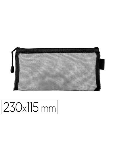 Bolsa zipper bag liderpapel poliester transpirable multiusos ticket 230x115 mm negro