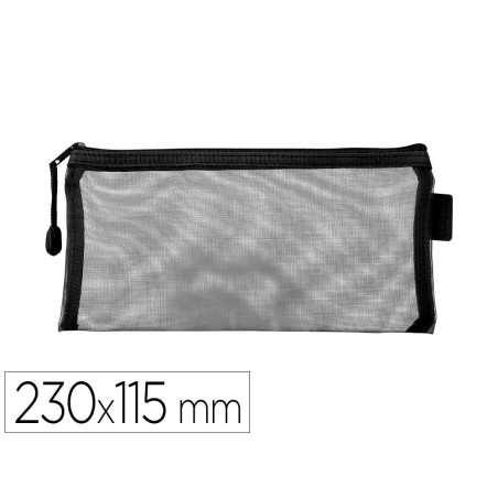 Bolsa zipper bag liderpapel poliester transpirable multiusos ticket 230x115 mm negro