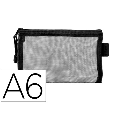 Bolsa zipper bag liderpapel poliester transpirable multiusos din a6 negro