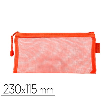 Bolsa zipper bag liderpapel poliester transpirable multiusos ticket 230x115 mm naranja
