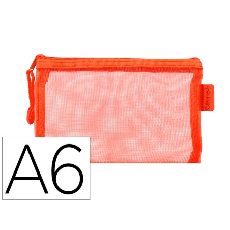 Bolsa zipper bag liderpapel poliester transpirable multiusos din a6 naranja