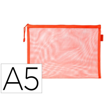 Bolsa zipper bag liderpapel poliester transpirable multiusos din a5 naranja
