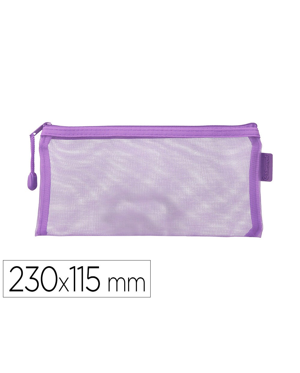Bolsa zipper bag liderpapel poliester transpirable multiusos ticket 230x115 mm morado pastel