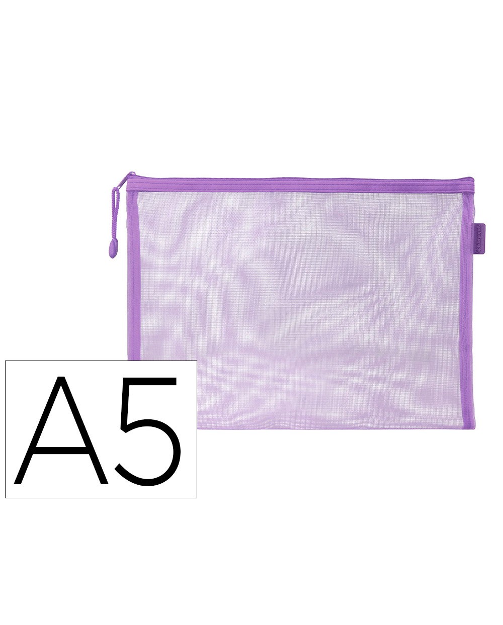 Bolsa zipper bag liderpapel poliester transpirable multiusos din a5 morado pastel