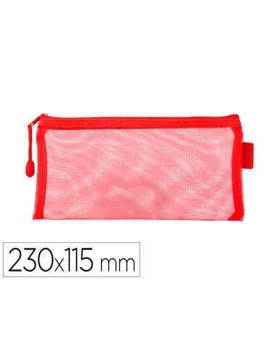 Bolsa zipper bag liderpapel poliester transpirable multiusos ticket 230x115 mm rojo