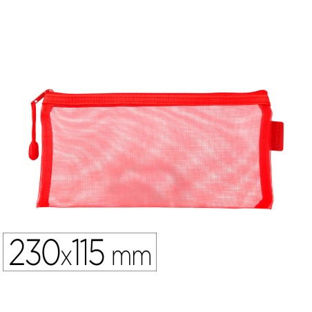 Bolsa zipper bag liderpapel poliester transpirable multiusos ticket 230x115 mm rojo