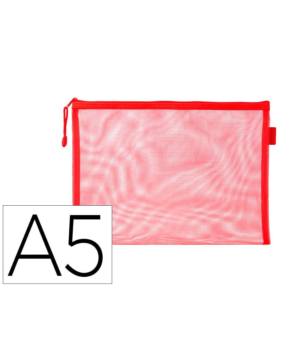 Bolsa zipper bag liderpapel poliester transpirable multiusos din a5 rojo