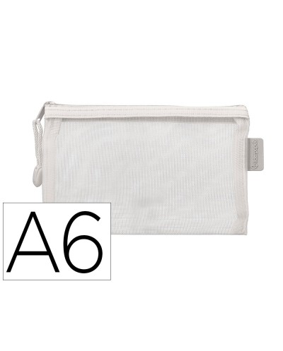 Bolsa zipper bag liderpapel poliester transpirable multiusos din a6 blanco
