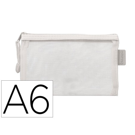 Bolsa zipper bag liderpapel poliester transpirable multiusos din a6 blanco
