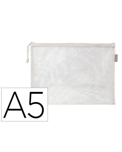 Bolsa zipper bag liderpapel poliester transpirable multiusos din a5 blanco