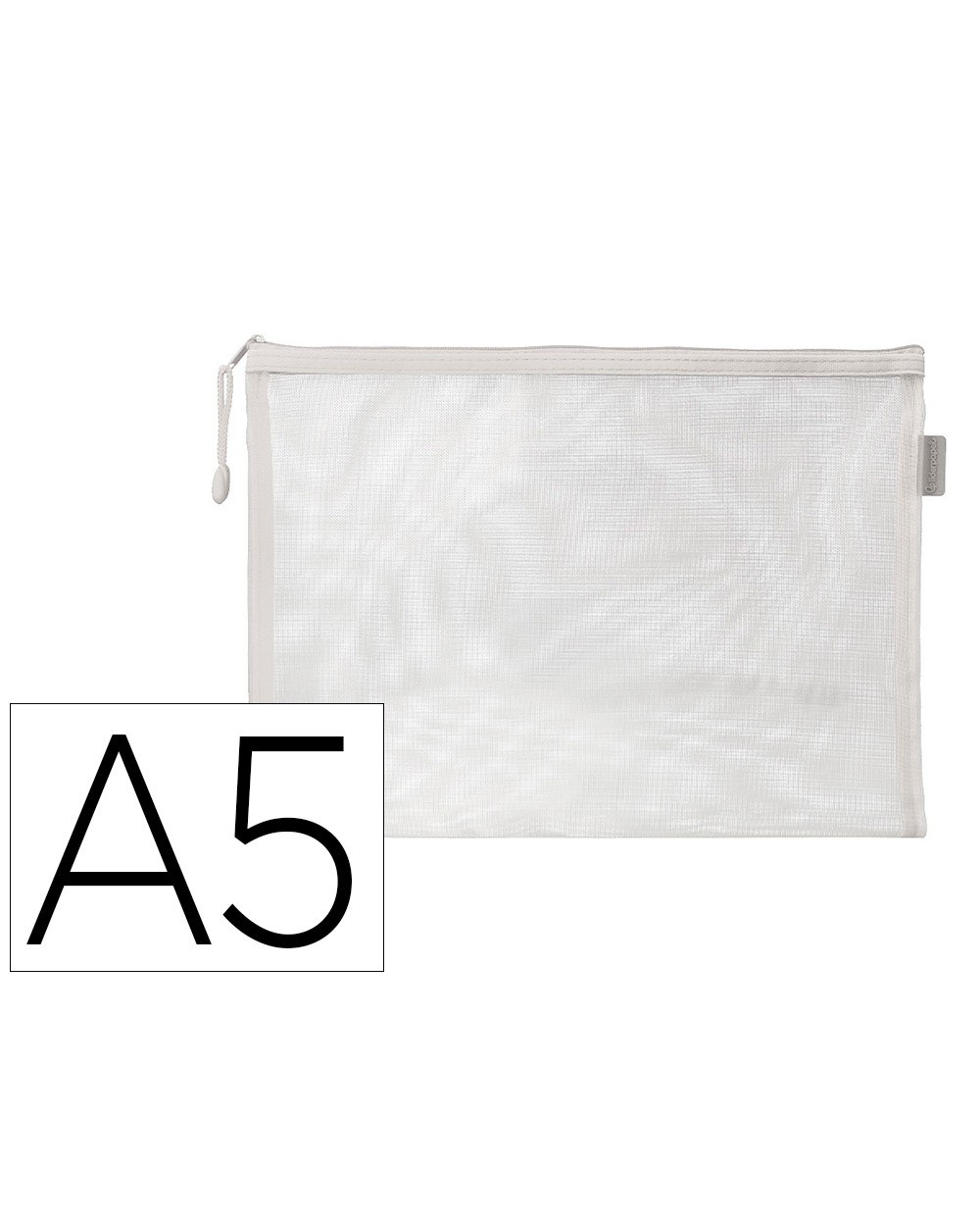 Bolsa zipper bag liderpapel poliester transpirable multiusos din a5 blanco